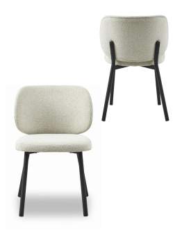 Scaun de dining Swan bouclé, alb prăfuit