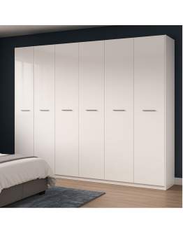 Duża szafa 6-drzwiowa garderoba biały połysk Bellagio (BD-26-WB)
