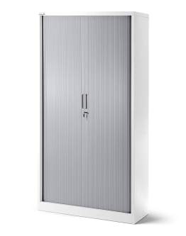 Dulap metalic DAMIAN cu uși glisante, gri