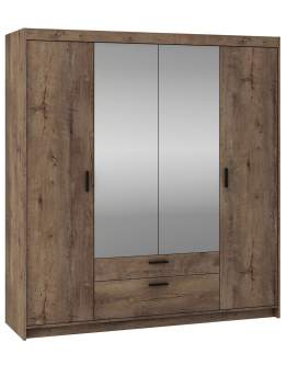 Szafa Elena 4D2S DL04 z lustrem dąb lefkas