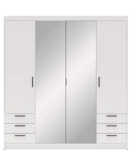 Szafa Elena 4D6S WH04 z lustrem biała