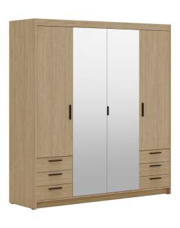 Szafa Elena 4D6S DO04 z lustrem dąb olejowany