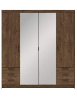 Szafa Elena 4D6S DL04 z lustrem dąb lefkas
