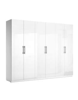 Szafa 6-drzwiowa garderoba biały połysk Family (FM-26-WB)