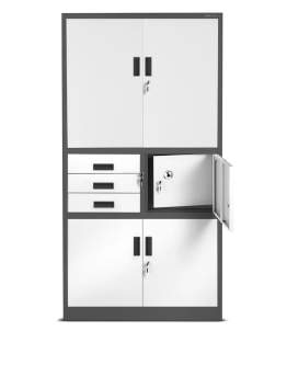 Szafa metalowa Filip II z sejfem: antracytowo-biała (1025)