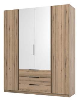 Szafa 4-drzwiowa z lustrami i szufladami Kaja dąb Evoke (EV/EV 2F 2 lustro 3S)
