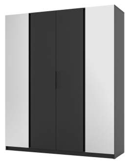 Szafa 4-drzwiowa z lustrami Kaja BL/BL 2 Lustro, 2F Czarny