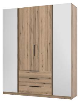 Szafa 4-drzwiowa z lustrami i szufladami Kaja dąb Evoke (EV/EV, 2 lustro, 2F3S)