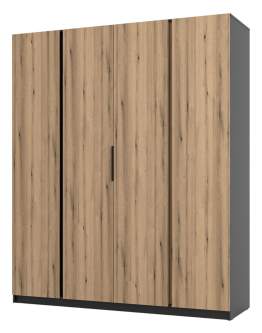 Szafa 4-drzwiowa Kaja BL/EV  4F Czarny, Dąb Evoke