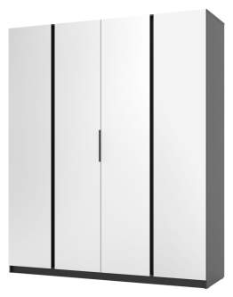 Szafa 4-drzwiowa z lustrami Kaja EV/BL 4 Lustro Dąb Evoke, Czarny