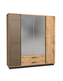 Dulap cu oglindă, 2 sertare și 4 uși Lamelo La18 (196 cm)