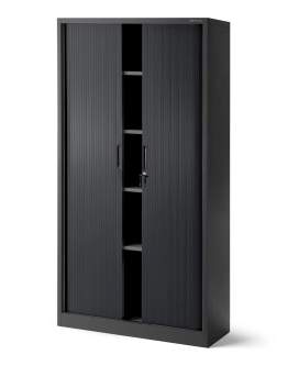Dulap metalic DAMIAN cu uși glisante, antracit