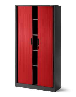 Dulap metalic DAMIAN cu uși glisante, roșu și antracit