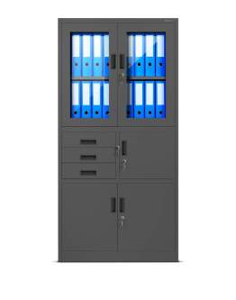 Szafa metalowa Filip z sejfem: antracytowa 90x185 cm (802)