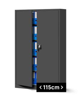 Biurowa szafa metalowa JAN II: antracytowa 115x185 cm (1009)