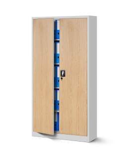 Dulap metalic Jan alb-stejar sonoma (90x185 cm)