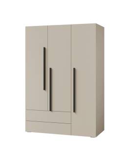 Szafa trzydrzwiowa 135 cm garderoba młodzieżowa z szufladami (Lorin 1 kaszmir/alpaca)