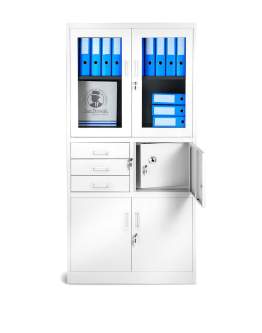 Szafa metalowa Filip z sejfem: biała 90x185 (991)