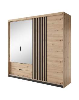 Pojemna szafa z lustrem i lamelami Tally A 220
