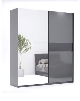 Szafa przesuwna z lustrem 150 cm Teo grafitowa (TO-15-AG)