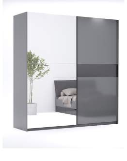 Szafa przesuwna z lustrem 200 cm Teo grafitowa (TO-20-AG)