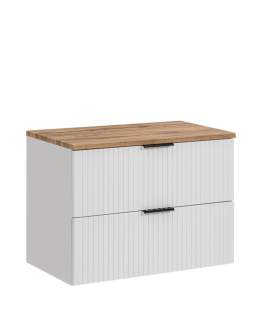 Szafka pod umywalkę z blatem 80 cm ADEL ryflowana biała (SET-ADW B 80 CM)