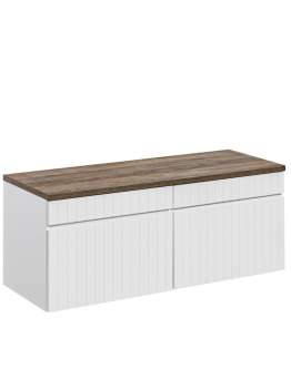 Szafka pod umywalkę 120 cm biała ryflowana Iconic (Set icw-b 120 cm)