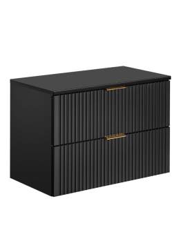 Szafka pod umywalkę z blatem 80 cm Adel ryflowana czarna (SET -ADB B 80 CM)