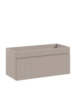 Szafka pod umywalkę z szufladą wisząca 100 cm ryflowana (Iconic Cashmere 82-100-D-1S)