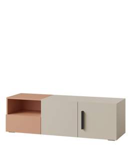 Szafka RTV 135 cm młodzieżowa dziecięca różowa (Lorin 9 kaszmir/alpaca)