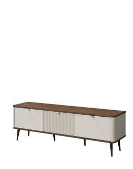 Comodă TV cu 3 uși Marly, cașmir/nuc (160 cm)