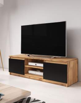 Mała szafka RTV 120 cm Dingo dąb wotan/czarny (LOWDIN120WZ)