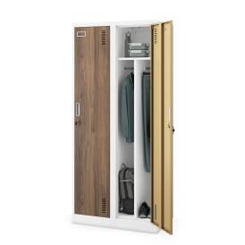 Šatní skříň pro zaměstnance Kacper Eco Design: bílá/ořech
