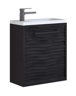 Mască suspendată cu chiuvetă pentru baie Canada, negru-grafit (40 cm)