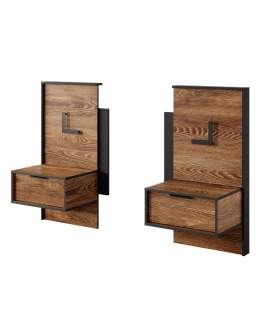 Zestaw szafek nocnych Milton D z szufladami i podświetleniem LED