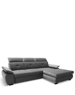 Duży narożnik do salonu z funkcją spania, regulowanymi zagłówkami i podłokietnikami Wind II