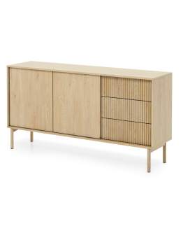 Comodă cu 2 compartimente și 3 sertare Tavo, stejar cremona (M)