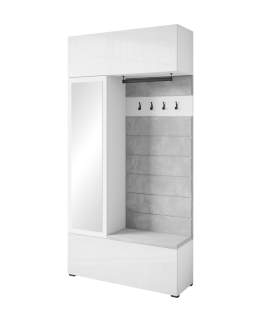 Garderobă de hol Tejo alb lucios