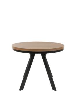 Masă de dining extensibilă Torino, stejar sălbatic/negru (90–190x90 cm)