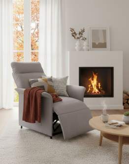 Fotel Torro z funkcją elektrycznego rozkładania, szary (CS2)