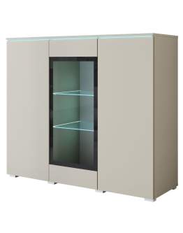 Comodă cu geam Vera, cașmir (120 cm)