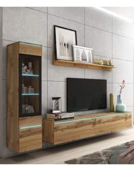Komplet mebli do salonu LED Vera I dąb wotan (VRBWW01)