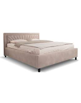 Welwetowe łóżko do sypialni Dalia z pojemnikiem i dekoracyjnym wezgłowiem 140/160/180