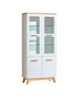 Witryna dwudrzwiowa na nóżkach Sven SV3 sosna andersen