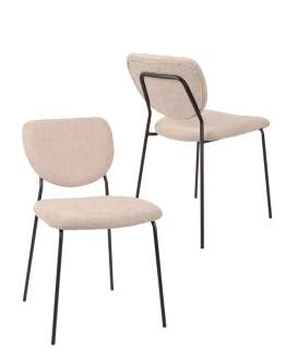 Krzesło do jadalni Yogi, nowoczesne, tapicerowane, beżowe