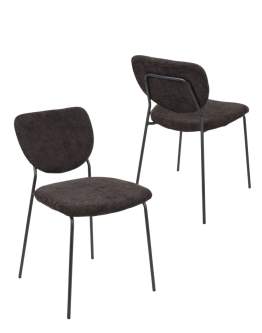 Krzesło do jadalni Yogi, nowoczesne, tapicerowane, czarne