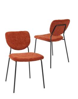Krzesło do jadalni Yogi, nowoczesne, tapicerowane, rude