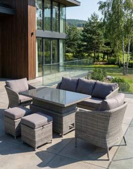 Zestaw ogrodowy Zadar, szary, aluminium, technorattan