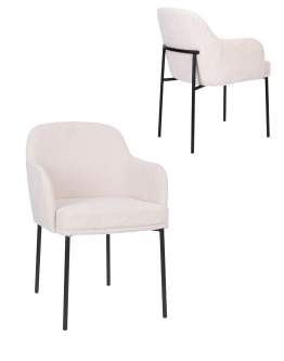 Krzesło Zafiro Arm Black z podłokietnikami, beżowe (S2441)