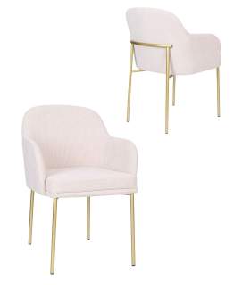 Stolička Zafiro Arm Gold s podrúčkami, béžová (S2441)